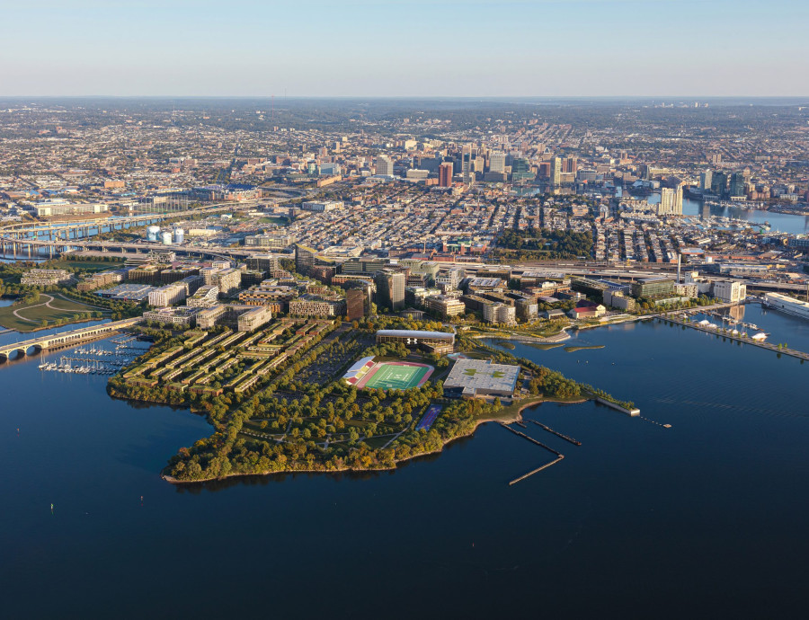 Baltimore Peninsula aerial This is a newly released aerial rendering for Port Covington, which is being rebranded as Baltimore Peninsula. Story embargoed until 6:30AM on 11/15/2022
